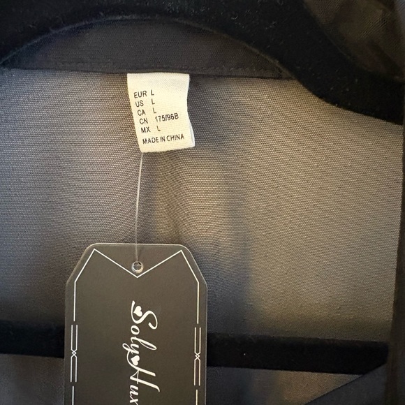 NWT Black Sheer Button-Down Blouse large - Picture 3 of 6